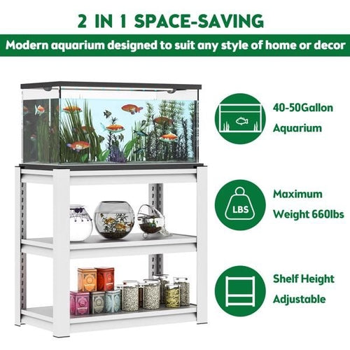 40-50 Gallon Fish Tank Stand - Metal Aquarium Stand, 31.5 "L x 18 "W x